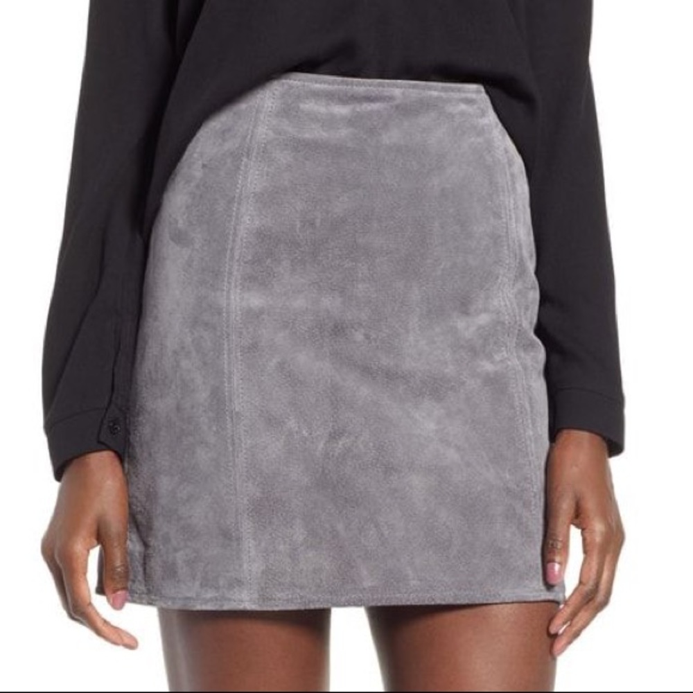 BlankNYC Suede A-line mini skirt
